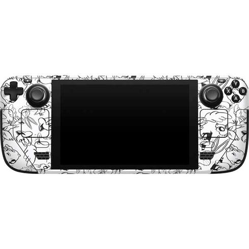 Looney Tunes Looney Squad Black and White Grid Steam Deck Handheld Gaming Computer Skin